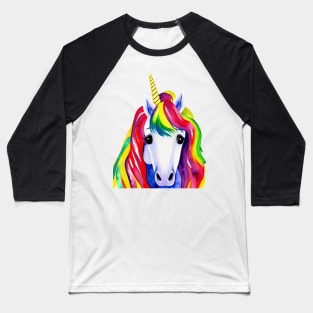 Colorful watercolor Unicorn Baseball T-Shirt